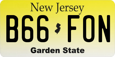 NJ license plate B66FON