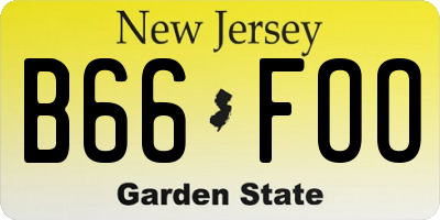 NJ license plate B66FOO