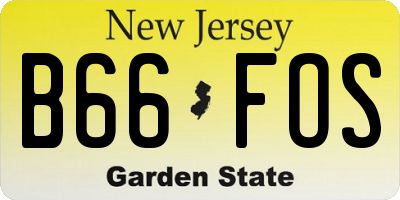NJ license plate B66FOS