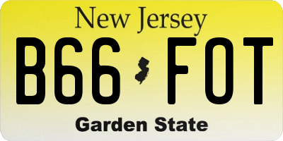 NJ license plate B66FOT