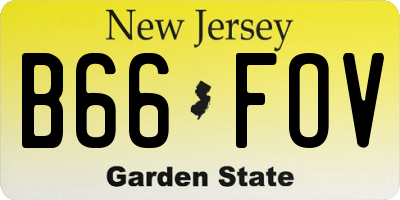NJ license plate B66FOV