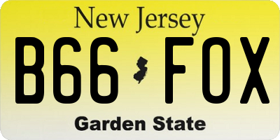 NJ license plate B66FOX