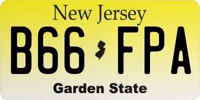 NJ license plate B66FPA