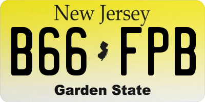 NJ license plate B66FPB