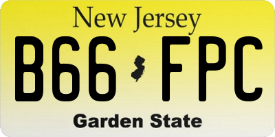 NJ license plate B66FPC