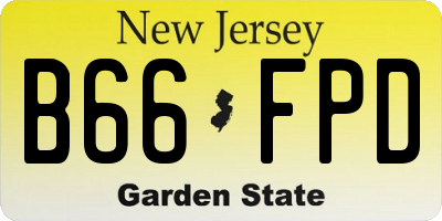 NJ license plate B66FPD