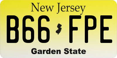 NJ license plate B66FPE