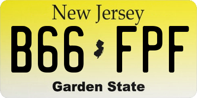 NJ license plate B66FPF