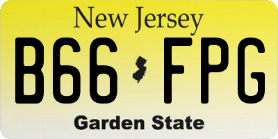 NJ license plate B66FPG