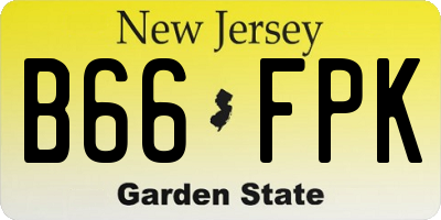 NJ license plate B66FPK