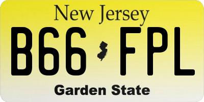 NJ license plate B66FPL