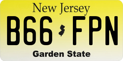 NJ license plate B66FPN