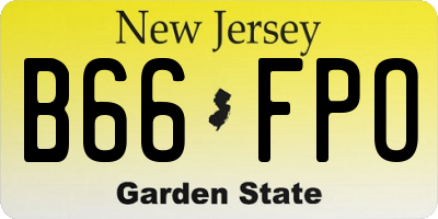 NJ license plate B66FPO