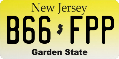 NJ license plate B66FPP