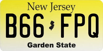 NJ license plate B66FPQ