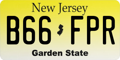 NJ license plate B66FPR