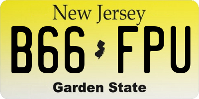 NJ license plate B66FPU