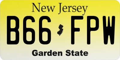 NJ license plate B66FPW