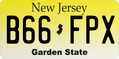 NJ license plate B66FPX
