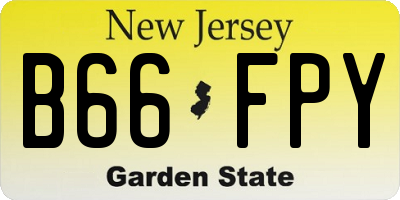 NJ license plate B66FPY