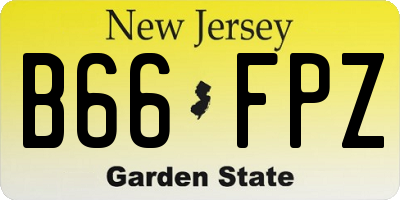 NJ license plate B66FPZ