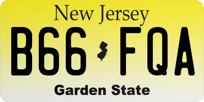 NJ license plate B66FQA