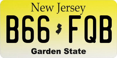 NJ license plate B66FQB