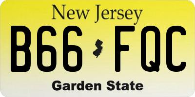 NJ license plate B66FQC