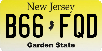 NJ license plate B66FQD