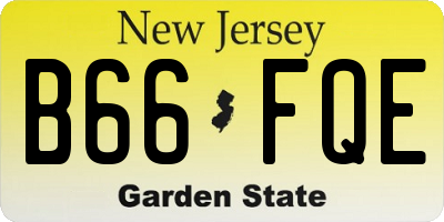 NJ license plate B66FQE