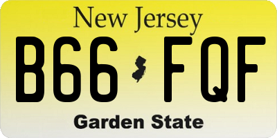 NJ license plate B66FQF