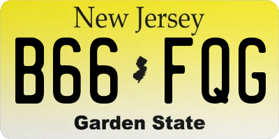 NJ license plate B66FQG