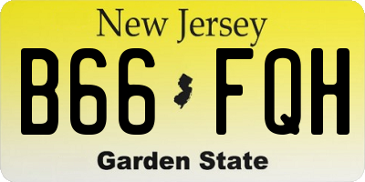 NJ license plate B66FQH