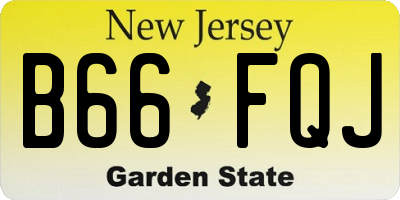 NJ license plate B66FQJ
