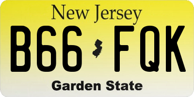 NJ license plate B66FQK