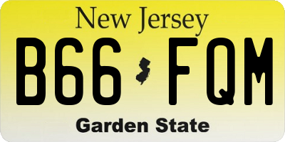 NJ license plate B66FQM
