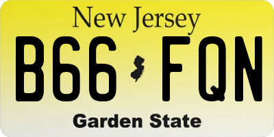NJ license plate B66FQN