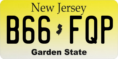 NJ license plate B66FQP