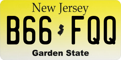 NJ license plate B66FQQ
