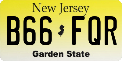 NJ license plate B66FQR
