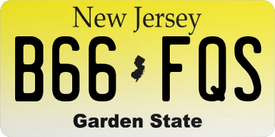 NJ license plate B66FQS