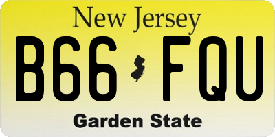 NJ license plate B66FQU