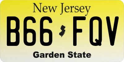 NJ license plate B66FQV