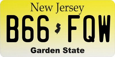 NJ license plate B66FQW
