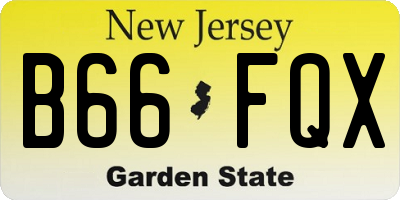 NJ license plate B66FQX