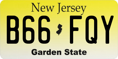 NJ license plate B66FQY