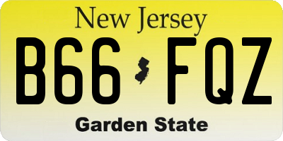 NJ license plate B66FQZ