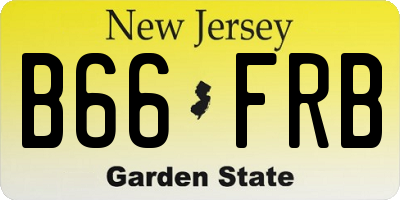 NJ license plate B66FRB
