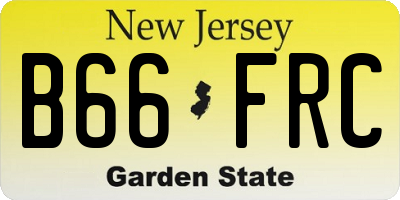 NJ license plate B66FRC