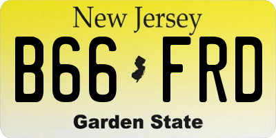 NJ license plate B66FRD